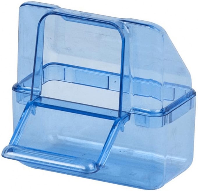 Klepbakje blauw met dakje - Voerbakjes - Benodigdheden - Servies