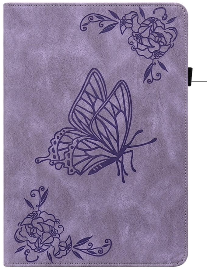 Vlinder - Bescherm-Etui Map geschikt voor Apple iPad Mini 6 - Mini 7 - Paars