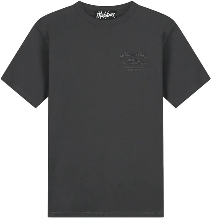 Malelions permanent vacation t-shirt in de kleur grijs.