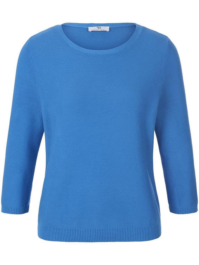 Trui ronde hals 100% SUPIMA® katoen Van Peter Hahn blauw