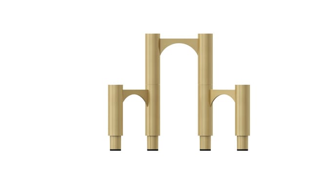 AYTM Compono kandelaar, goud, h 12 cm, aluminium, set van 3