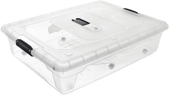 Orion - Onderbedbox - 50L - Transparant - Op Wielen