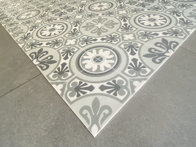 JYG BEVERE Vinyl Keukenloper – Grijs-Ecru – 60 x 500 cm
