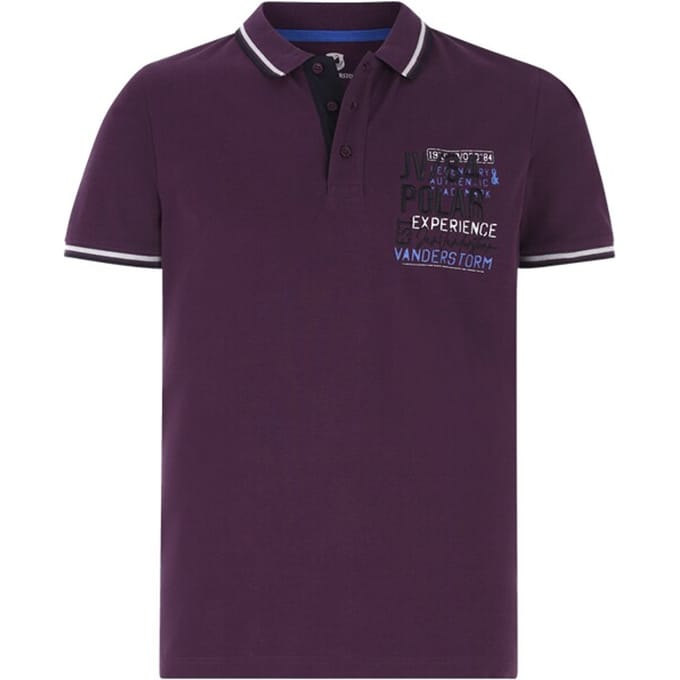 Jan Vanderstorm herren Poloshirt - 76/78 - donkerrood - Plus Size