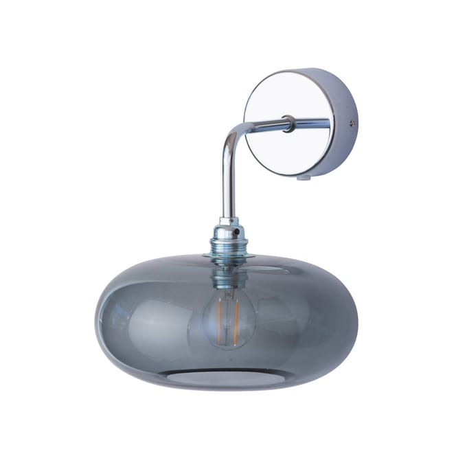 EBB & FLOW wandlamp Horizon, rookgrijs, glas, Ø 21 cm
