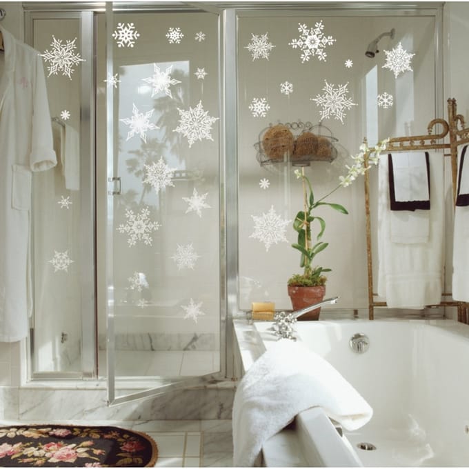 Witte sneeuwvlokstickers - Kerststickers - Feestelijke decoraties