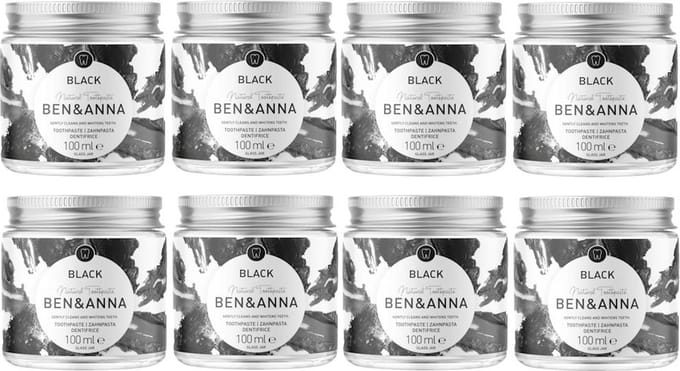BEN&ANNA - charcoal tandpasta Black - 8 Pak - Voordeelverpakking