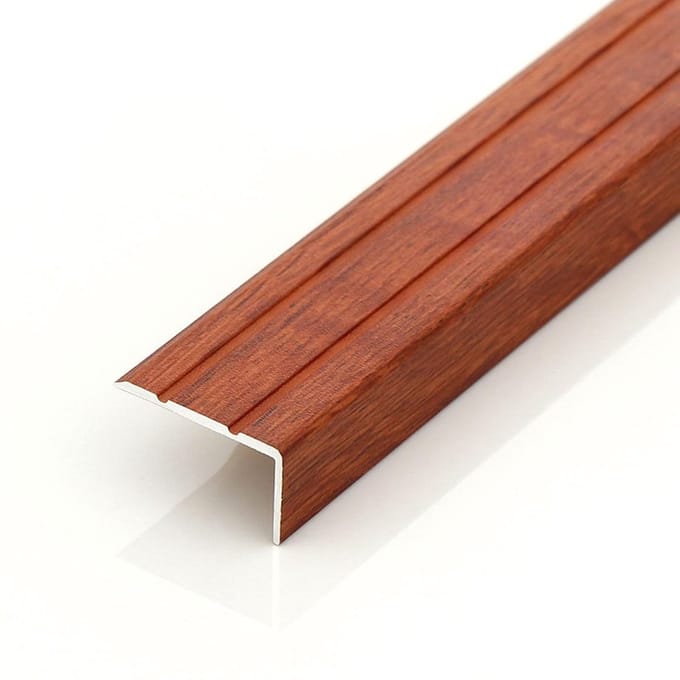 Trapneus Profiel - Antislip Rand - Veilig Lopen - Aluminium Legering - 24mm Breed - Houtnerf