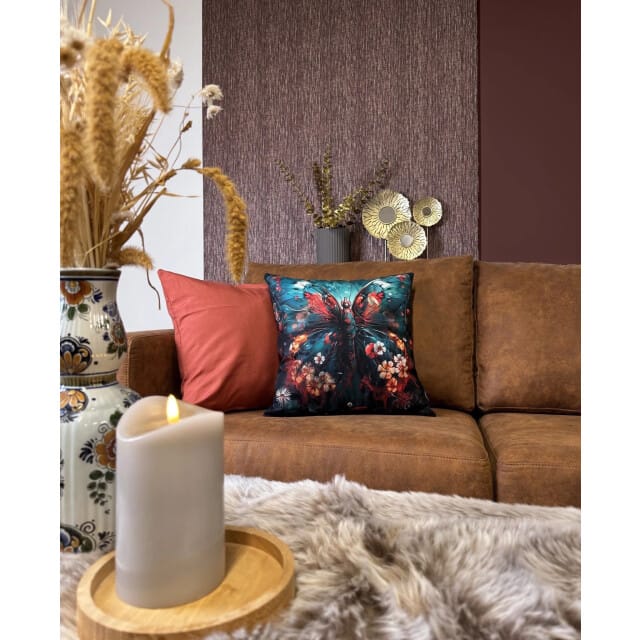Gek op kussens! Sierkussen vlinder #2 | 45 x 45 cm | katoen/polyester