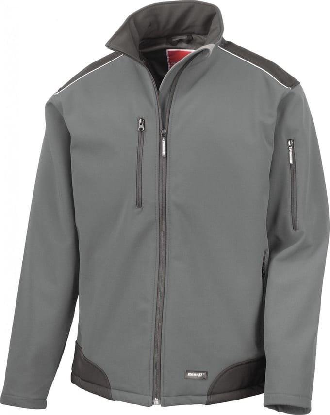 Result Ripstop Soft Shell Workwear Jacket With Cordura Panels RT124 - grey/black - M