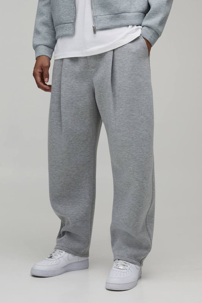 Balloon Fit Bonded Scuba Joggingbroek | Grey Marl | Size Small