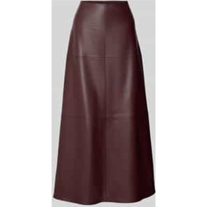 Regular fit midirok in leerlook