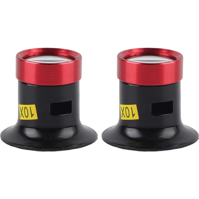 2 stuks 10x vergrootglas voor horlogereparatie, professioneel gereedschap voor horlogereparatie red