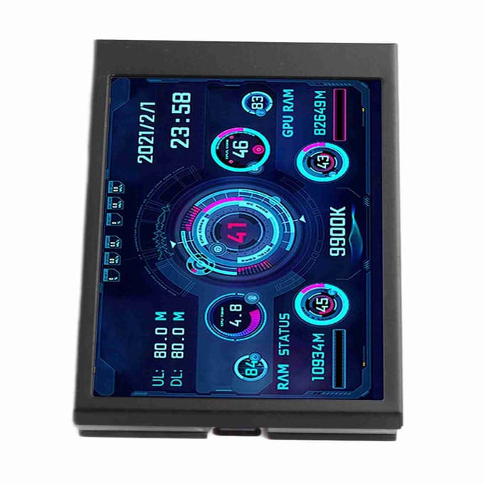 3,5 inch Computertemperatuurmonitor IPS Volledig Zichtscherm Klein Scherm voor AIDA64 PC CPU RAM Harde Schijf Gegevens blue