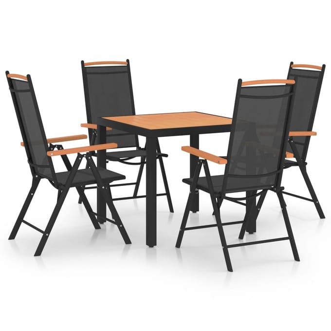 vidaXL - 5-delige - Tuinset - aluminium - zwart