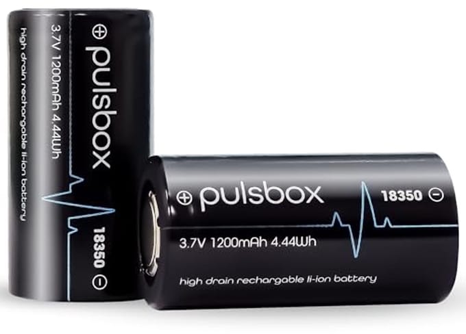 18350 Li-Ion batterij 3,7 V | Flat Top | 1200mAh | 10A High Drain (2 x batterij)