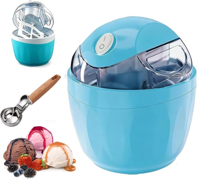 IJsmachine - Dessert Maker - Zelf Desserts Maken - One-Touch Bediening - 500 ml Capaciteit - Blauw