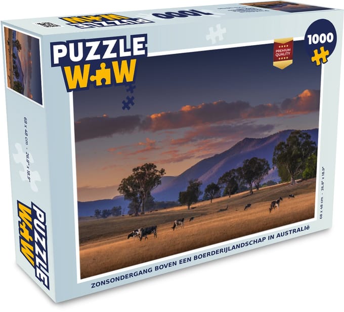 Puzzel Boom - Berg - Koe - Legpuzzel - Puzzel 1000 stukjes volwassenen