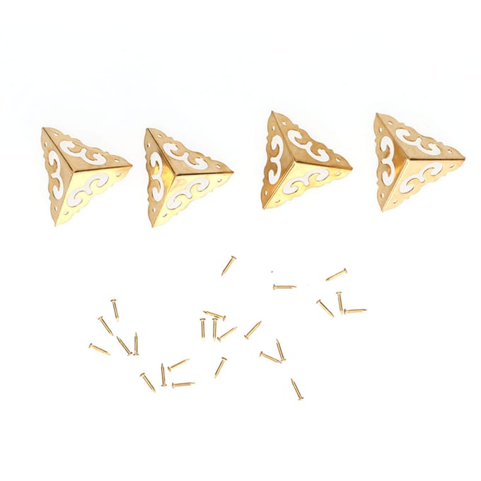 4Sets Dooshoekbeschermer Messing Bagage Rand Veiligheidshoek Deksel Hardware Accessoire beige