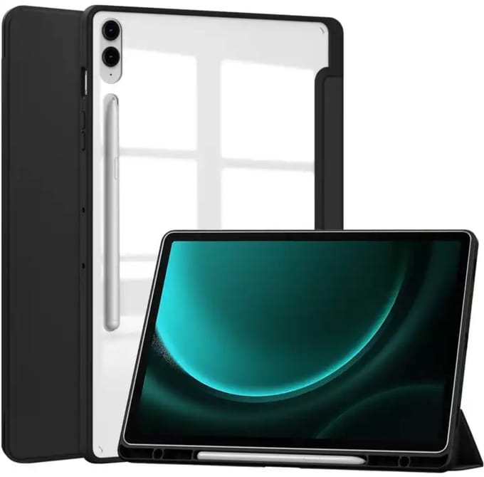 EtuiTab Smart Clear - Tablethoes - Samsung Galaxy Tab S9 FE 10.9 - Magneetsluiting - Rysik Houder