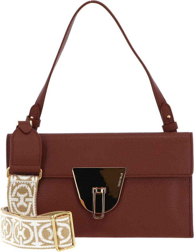 COCCINELLE Leren Handtas Schoudertas Coccinellenico Handbag Brule Bruine