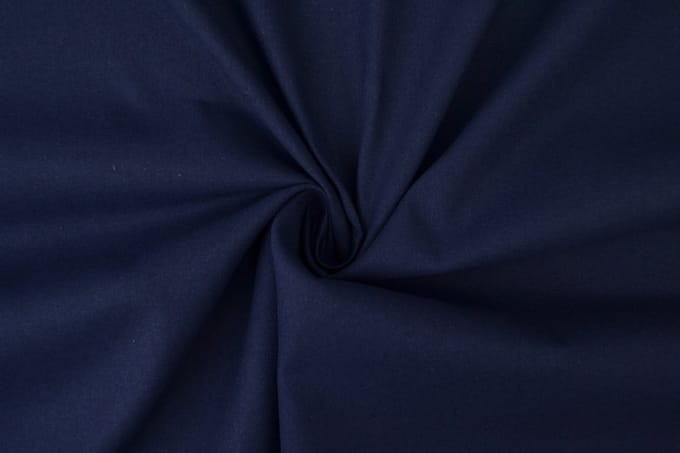 10 meter biologisch katoen op rol - Donkerblauw - 150cm breed