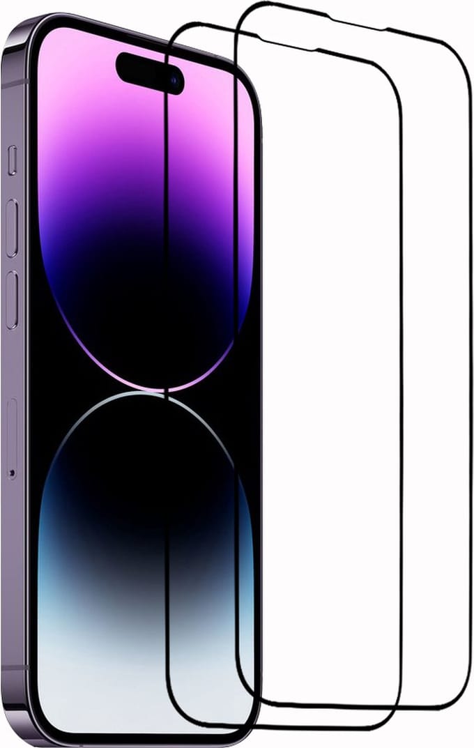 2x iPhone 14 Pro Max Screenprotector - gehard beschermglas screen protector glas iPhone 14 Pro Max - full cover - Arara