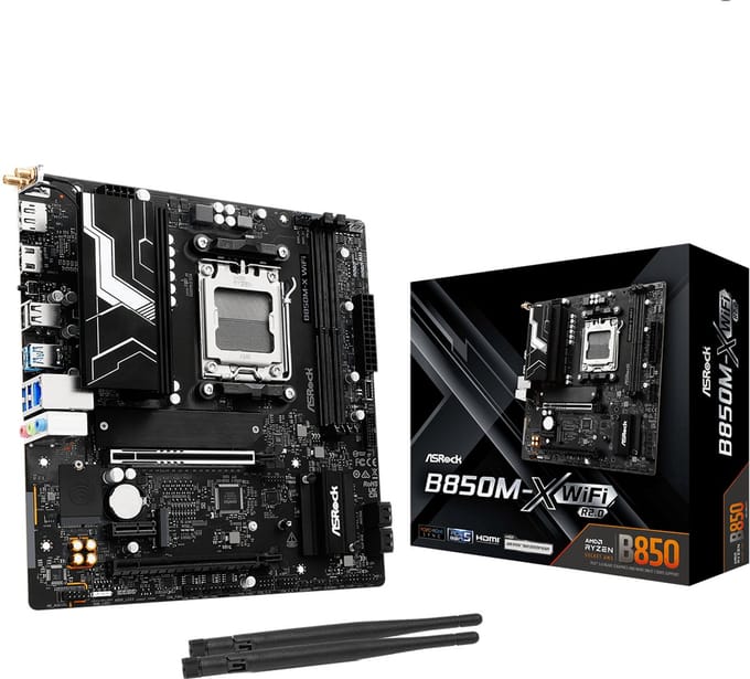 ASRock B850M-X WiFi R2.0 Moederbord - AMD B850 - AMD AM5 - DDR5 RAM - Micro-ATX