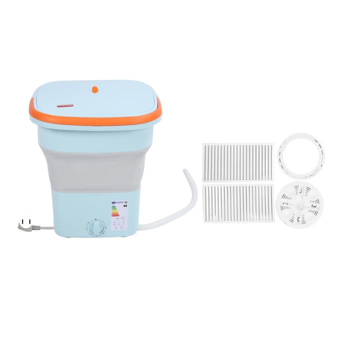 Mini Lave-linge Pliant 16L Portable Pliable Seau à Linge pour Ménage bleu