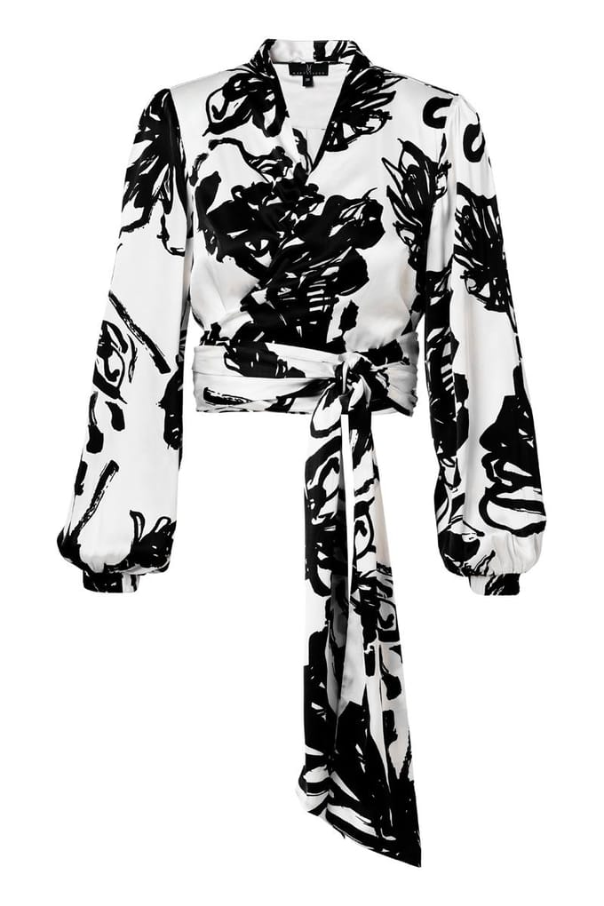 Carly Print Blouse Zwart / Wit