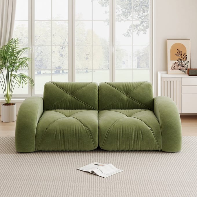 MODFU Modulair Sofa - Frameloos - Modern - Voor Woonkamer - Chenille - Groen