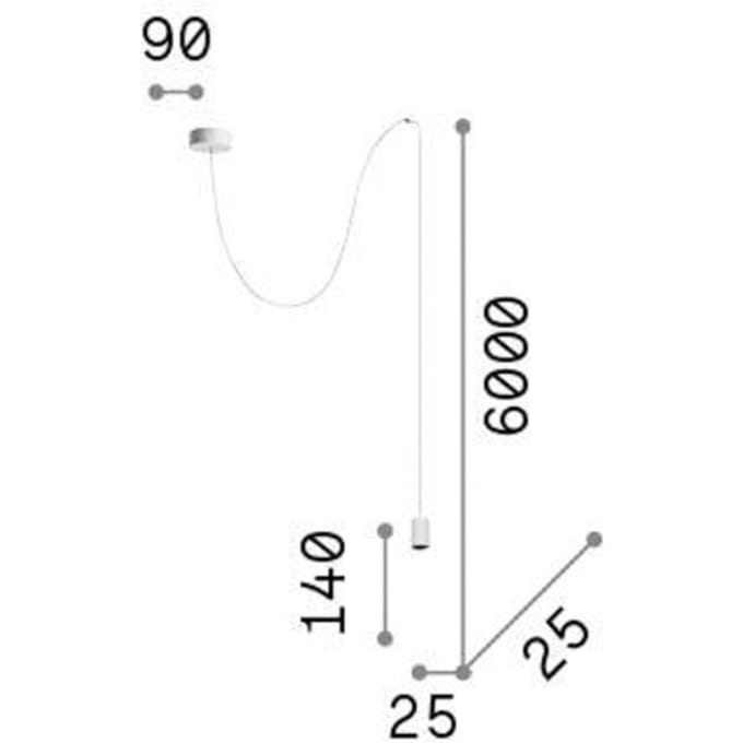 Ideal Lux Archimede Cilindro hanglamp, wit, metaal