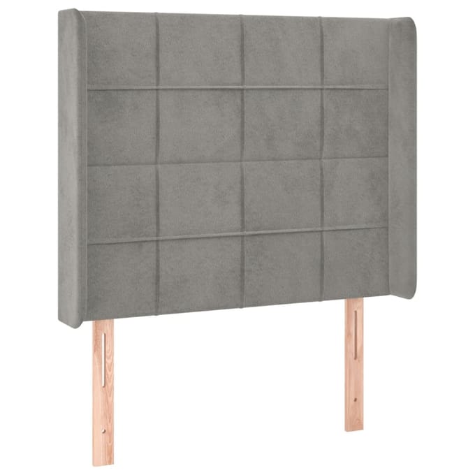 vidaXL - Hoofdbord - LED - 93x16x118/128 - cm - fluweel - lichtgrijs