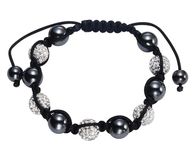 Behave - armbandje met bollen - zwart wit - elegante avondstijl