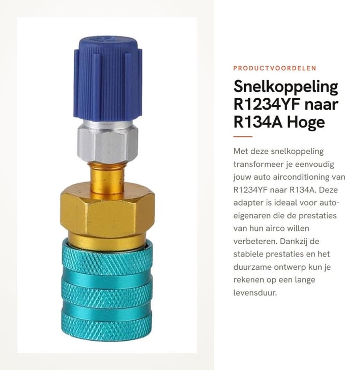Dailygoods - Snelkoppeling R1234YF naar R134A - snelkoppeling auto - airco snelkoppeling - adapter - lage zijde fitting