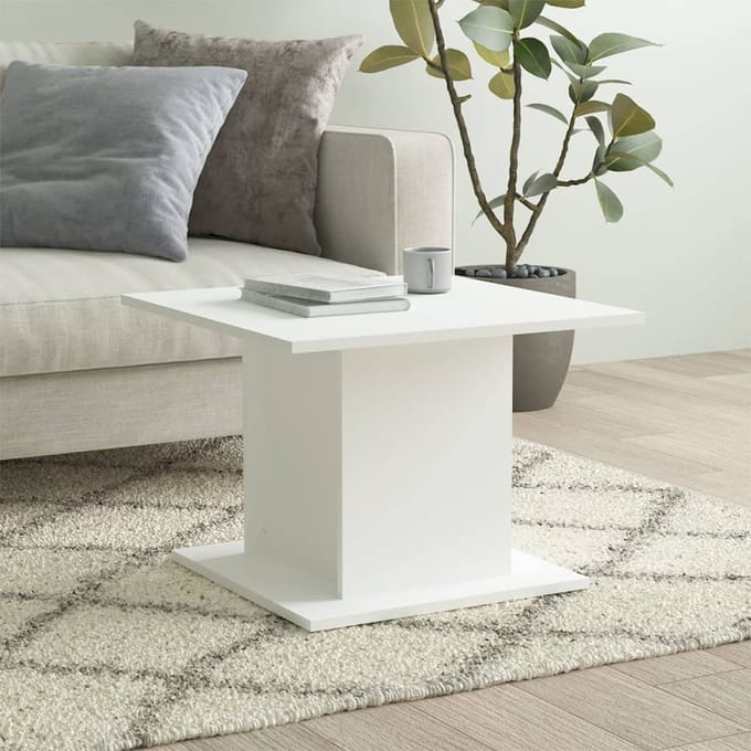 vidaXL - Salontafel - 55,5x55,5x40 - cm - bewerkt - hout - wit