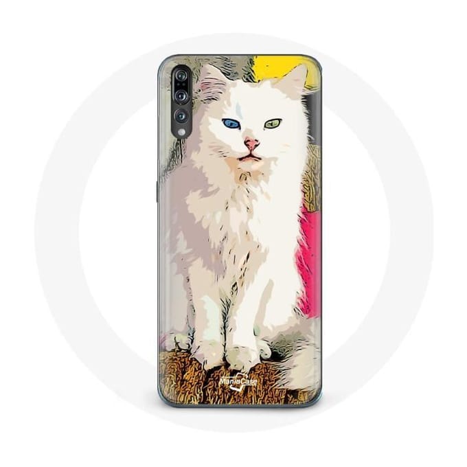 Case voor Samsung galaxy P20 pro Turkse Van Cat Wit met blauwe en gele ogen