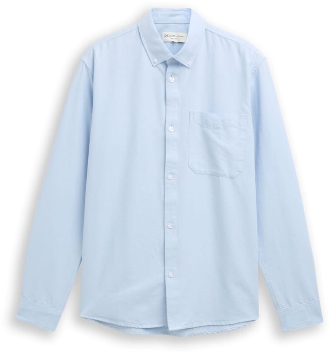 Tom Tailor Denim - Overhemd van katoen met relaxte pasvorm - Maat XXL - light blue small stripe