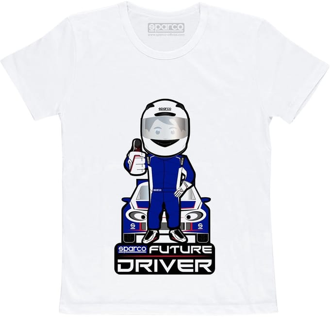Sparco Future Racer Kinderen T-Shirt - Wit — 7-8 jaar