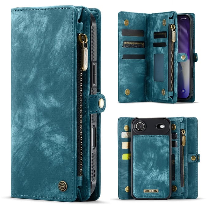 Solidenz Hoesje - Geschikt voor Apple iPhone Air - Urban Wallet - Blauw