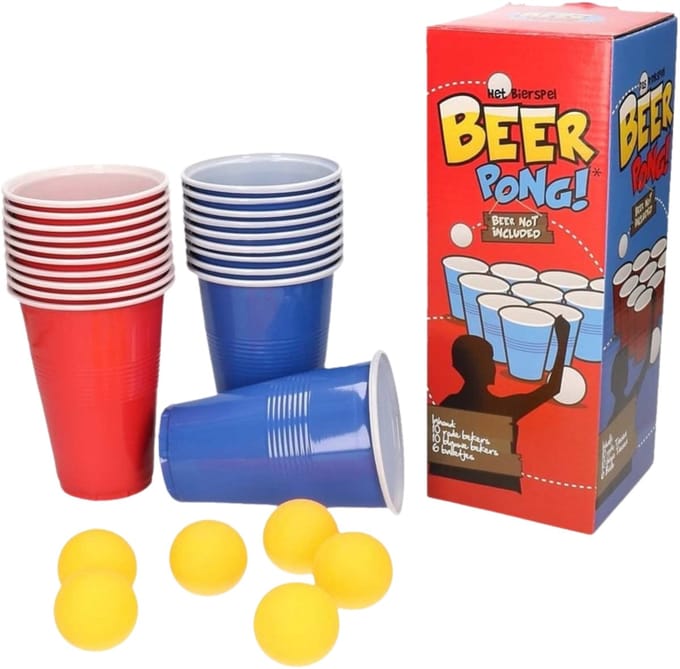 Beer Pong set met red en blue cups - herbruikbare bekers