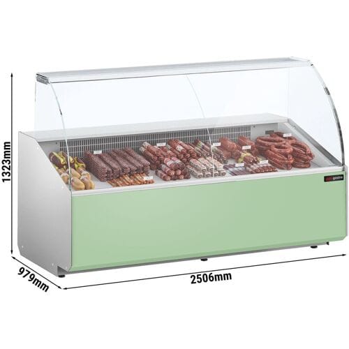 GGM Gastro Kühltheke - 2500mm - Frontblende Hellgrün