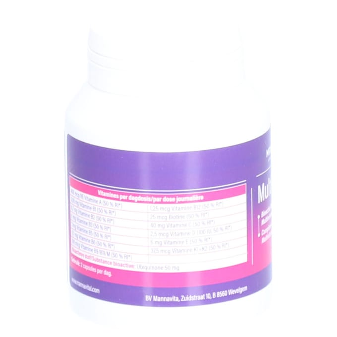 MannaVital MultiTon - Bioactief Multivitamine/Multimineraal complex - 60 V-caps