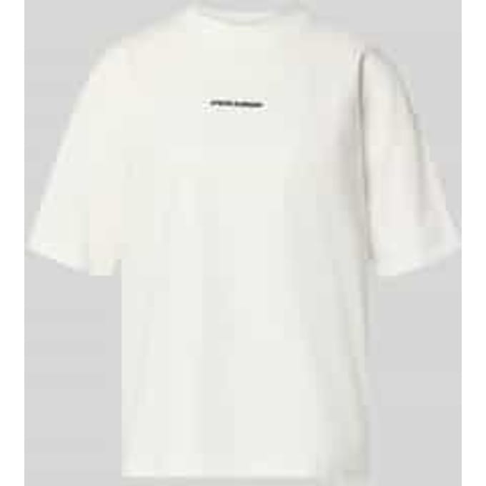 oversized fit t-shirt met labelstitching model 'BRACY'