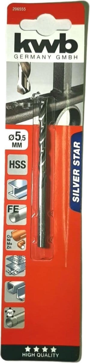 KWB HSS Silverstar Metaalboor op Kaart - 5,5 mm