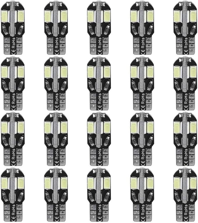20 stuks 8 LED Auto Side Wedge Gloeilampen T10 194 168 W5W