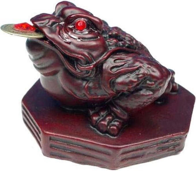 Minibeeldje Feng Shui kikker rood - 6 cm (2 stuks)