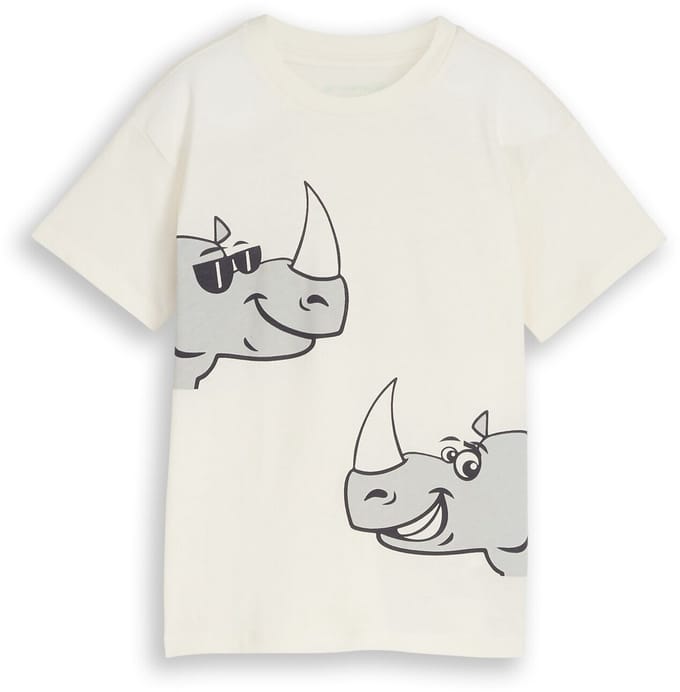Tom Tailor - Oversized T-shirt met print - Maat 128/134 - Wool White