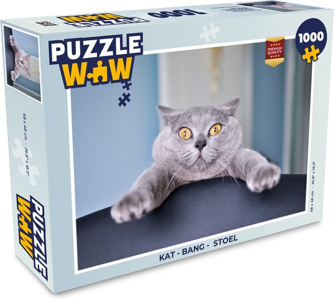Puzzel Kat - Bang - Stoel - Legpuzzel - Puzzel 1000 stukjes volwassenen