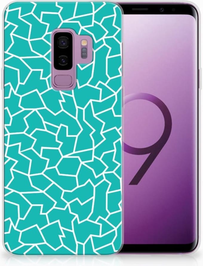 Back Cover voor Samsung Galaxy S9 Plus Hoesje maken Cracks Blue